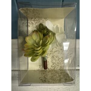 Lillian rose “Miss” Green Succulent Men’s Boutonniere Rustic Wedding‎ NIB BT600